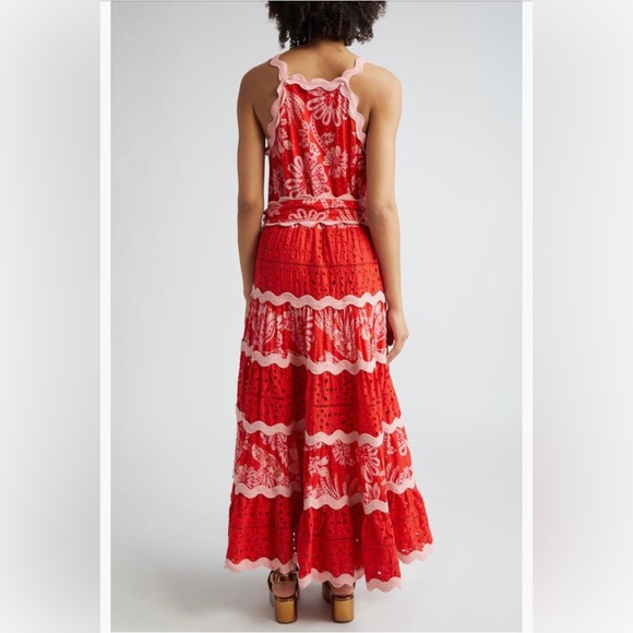 NWT $345 FARM Rio Flowerful Birds Floral Maxi Sundress FLOWERFUL BIRDS RED, S - Picture 2 of 6